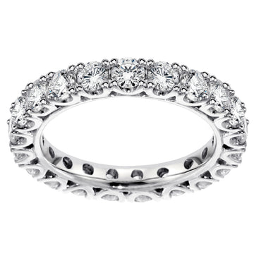 1.75 CT Diamond Eternity Wedding Band in Fishtail 14k White/Yellow Gold Setting